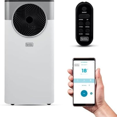 12000 BTU Portable Air Conditioner with Cooling, Dehumidifier & Fan, Smart Control, Power Memory Function, White, Energy Class A