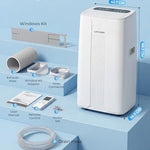 14000 BTU Portable Air Conditioner with Cooling, Dehumidifier, Fan & Sleep Mode, Auto-Swing, Remote Control, 24H Timer, Exhaust Hose, Energy Class A