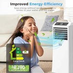 9000 BTU Portable Air Conditioner with Cooling, Fan, Dehumidifier (24L/Day), Sleep Mode, Remote Control, 24H Timer, Digital Display, Window Kit