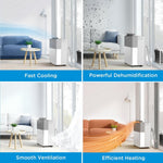12000 BTU Portable Air Conditioner with Heat Pump, WiFi Control, Cooling, Heating & Dehumidifier Functions