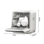 White Countertop Dishwasher with a Visible Door
